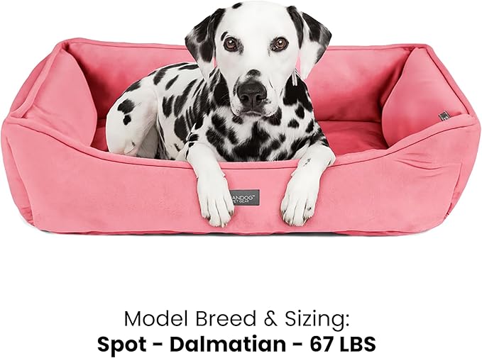 NANDOG Cloud Collection Cat and Dog Bed for Medium to Large Breeds (Pink Signature, Signature)