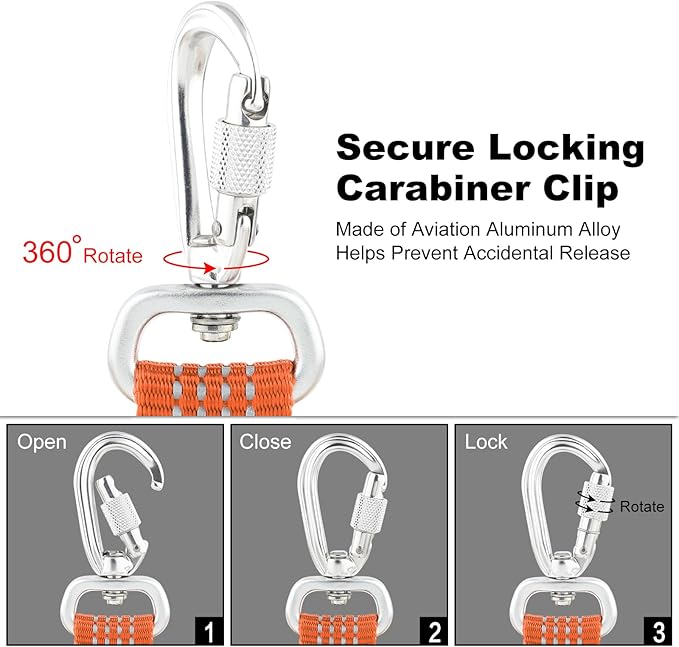 Plutus Pet Heavy Duty Dog Leash with Lockable Aluminum Carabiner, 4/6 Feet Long, Double-Sided Reflective Nylon, Padded Handle, for Puppy, Small, Medium and Large Dogs (Orange, 1" x 6')