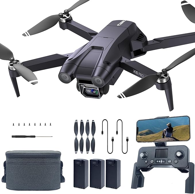CHUBORY X10 PRO GPS Drone with Camera for Adults 4K UHD, 90 Min Long Flight Time,3280 FT Long Control Range, Auto Return, Follow Me, Brushless Motor, 5G FPV RC Quadcopter for Beginners(<0.55bl)