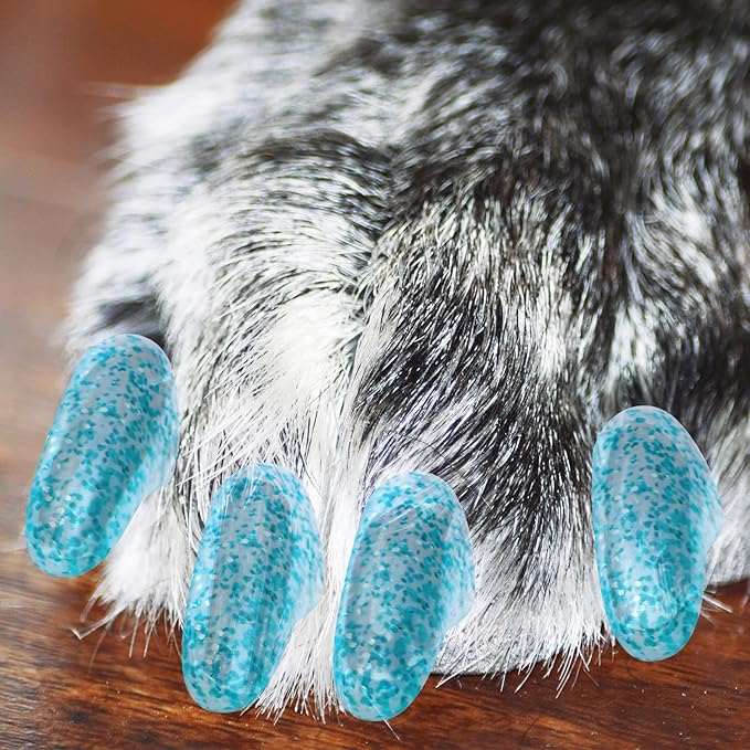 100pcs Dog Nail Caps Claw capsCover with Glue and Applicators (XL: About. Weight: 40-70 pounds.)
