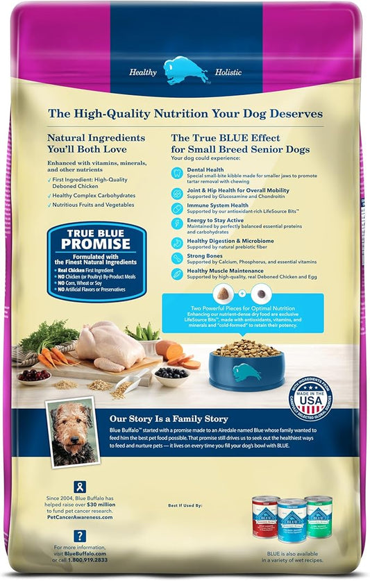 Blue Buffalo Life Protection Formula Natural Senior Small Breed Dry Dog Food, Chicken and Brown Rice 15-lb