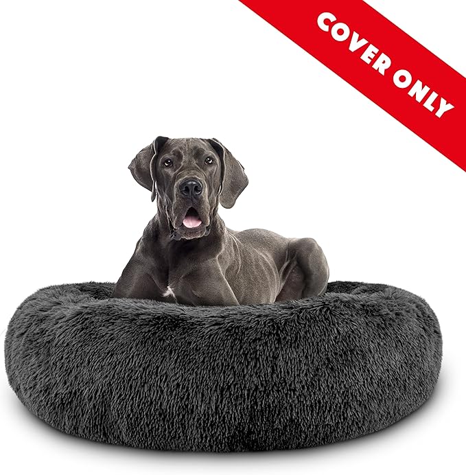 The Dog's Bed Replacement Cover ONLY for The Dog’s Bed Sound Sleep Donut Dog Bed, Grey Fur XXL, Veterinary Approved