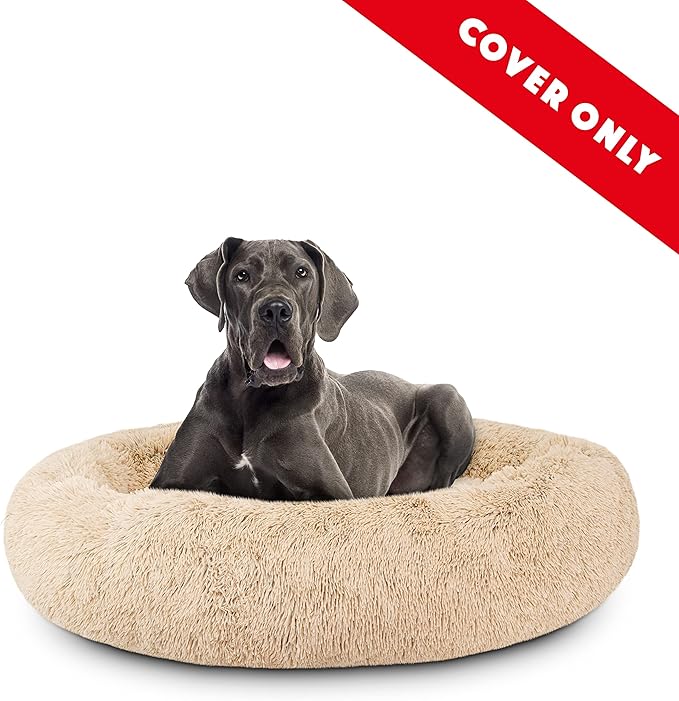 The Dog's Bed Replacement Cover ONLY for The Dog’s Bed Sound Sleep Donut Dog Bed, XXL Dog Beige Fur, Veterinary Approved