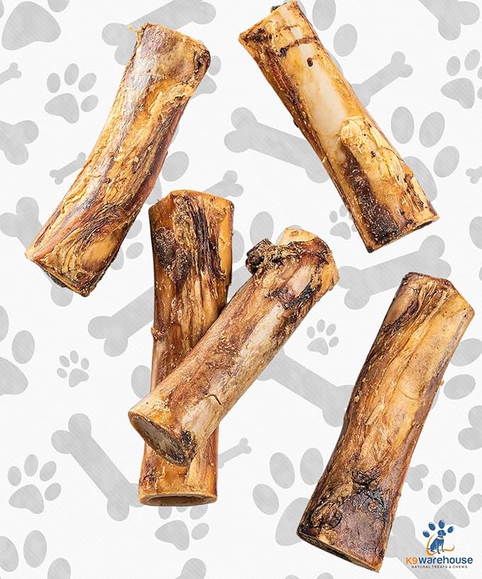 K9warehouse USA Marrow Bones for Dogs – All-Natural 5-6" Beef Bone Marrow Dog Treats – Long Lasting Bones for Aggressive Chewers – High-Protein Chews for Small, Medium, Large & Extra Large Breeds