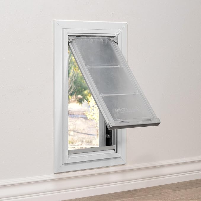 Endura Flap Pet Door for Walls in White | Energy-Efficient Single Flap Design for Wall Installations | All-Weather Protection with All-Metal Telescoping Tunnel | White, XL, Single Flap