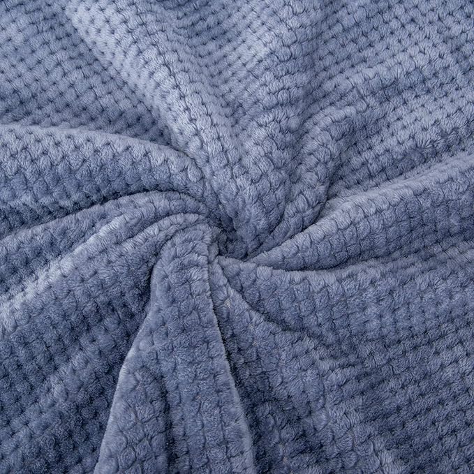 Fuzzy Dog Blanket or Cat Blanket or Pet Blanket, Warm and Soft, Plush Fleece Receiving Blankets for Dog Bed and Cat Bed, Couch, Sofa, Travel and Outdoor, Camping (Blanket (40" x 48"), DW-Smoked Blue)