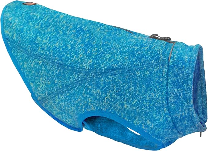 Kurgo Core Dog Sweater, Knit Dog Sweater with Fleece Lining, Cold Weather Pet Jacket, Zipper Opening for Harness, Adjustable Neck, Year-Round Sweater for Medium Dogs (Heather Blue, Medium)