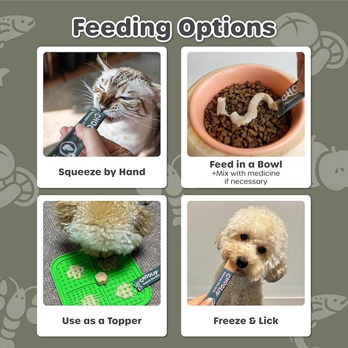 Choolip Squeeze Vita Stick Lickable Cat and Dog Treats – 49-Count Liver Support Sticks with Multivitamins, Soft Squeezable Paste for All Life Stages, Supporting Liver Health - Box with 7 Pouches