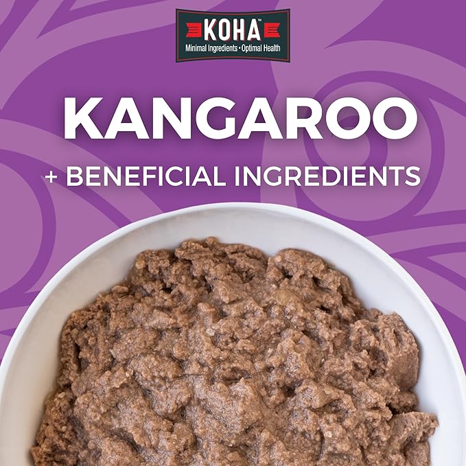 KOHA Limited Ingredient Diet Kangaroo Entrée for Dogs - Grain Free Wet Dog Food with No Fillers - Sensitive Stomach Kangaroo Dog Food - 13 oz Pack of 12