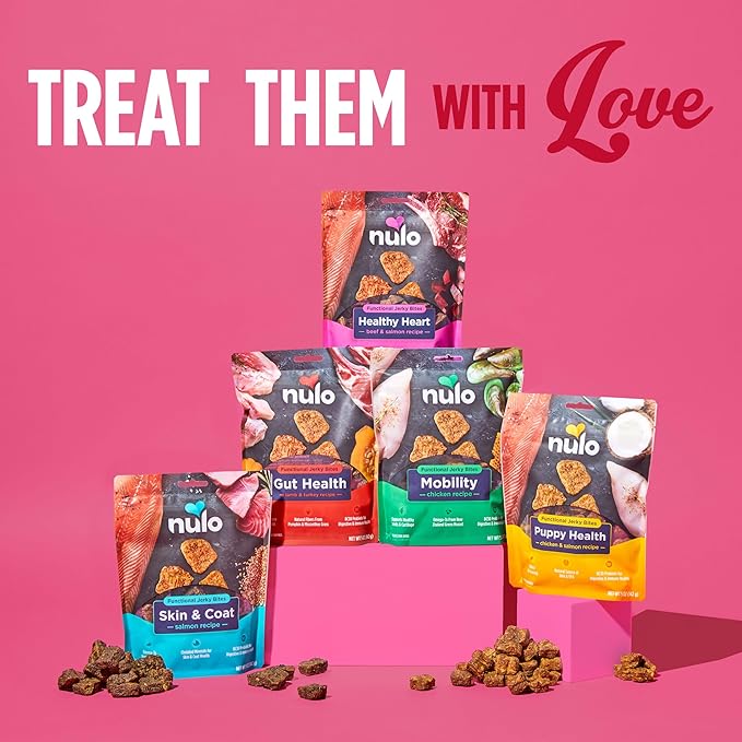 Nulo Functional Jerky Skin & Coat Salmon Dog Treats 5 OZ Bag