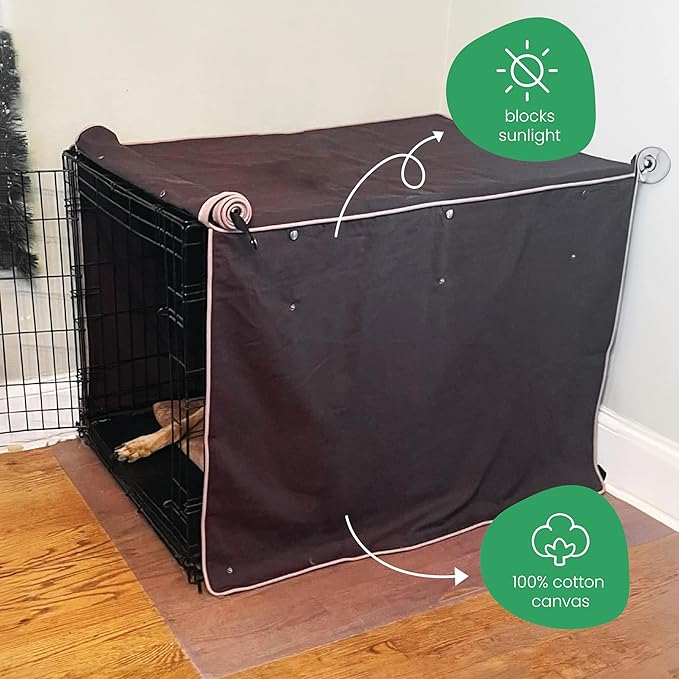 Molly Mutt Landslide Dog Crate Cover, 100% Cotton Canvas Cover with 2 Roll-Up Panels, Ideal for Dog or Cat Crate, Durable, Washable, and Free of Harmful Chemicals, 24" x 18" x 21"