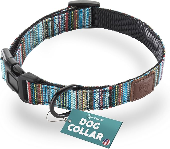 Embark Adventure Dog Collar – Stylish & Durable Nylon Dog Collars for Large Dogs, Comfortable Pet Collar, Collars for Large Breed Dogs with Strong Buckles. Adjustable Big Dog Collars for Large Dogs