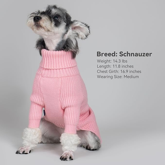 cyeollo 4XL Dog Sweater,Knitwear Turtleneck Soft Knitwear Pullover Sweaters Warm for Giant Breed Dog Clothes for Large Female Dogs,Pink XXXXL