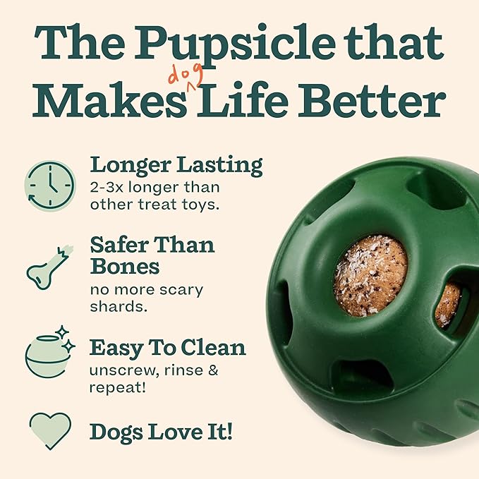 WOOF Starter Pack - Interactive Dog Toys for Boredom - Dog Treat Molds Silicone - Chicken-Flavored Healthy Treats for Dogs - Pupsicle Doggy Enrichment Toy - for Small Pups - 10-25 lbs