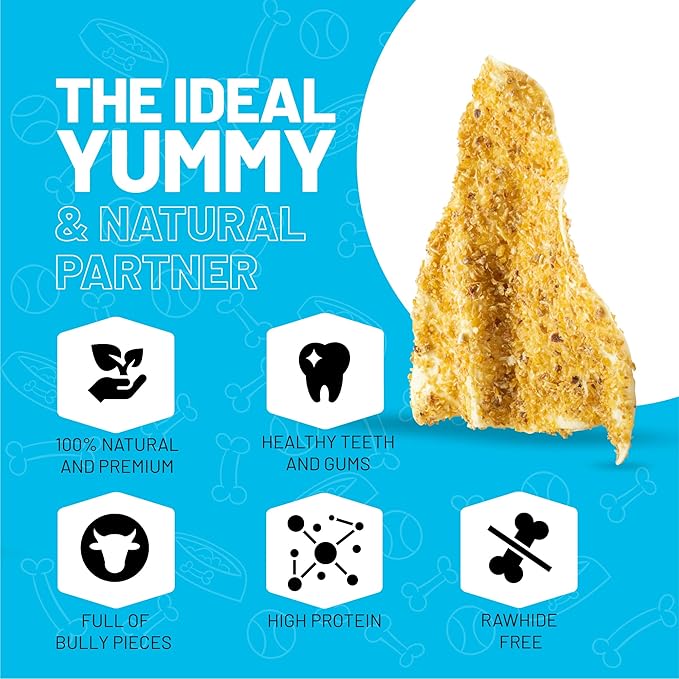 Sitka Farms Bully Dusted Cow Ears for Dogs 8 Count - Premium Rawhide Free Dog Chews - Beef Natural Dog Treats - Doggie Dental Care - Healthy Long Lasting Beef Ear