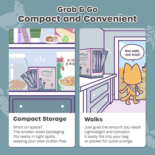 Choolip Squeeze Vita Stick Lickable Cat and Dog Treats – 49-Count Eye Support Sticks with Multivitamins, Soft Squeezable Paste for All Life Stages, Supporting Eye Health