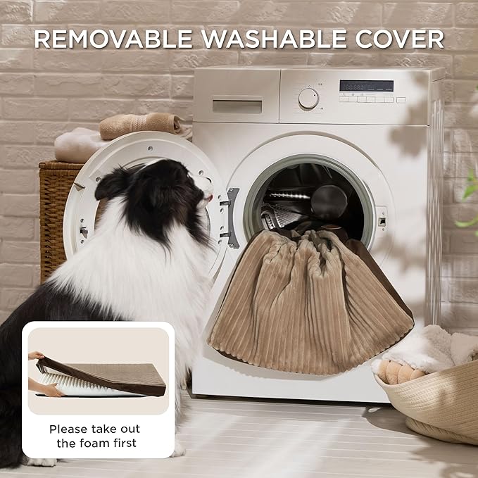 Bedsure Dog Beds Large Sized Dog- Orthopedic Pet Beds for Crate with Removable Machine Washable Cover, NOT Waterproof Egg Crate Foam Puppy Pad, Suitable for Pet Up to 50 lbs, 35"x22"