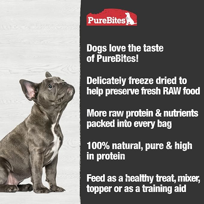 PureBites Chicken Freeze Dried Dog Treats, 1 Ingredient, Made in USA, 11.6oz
