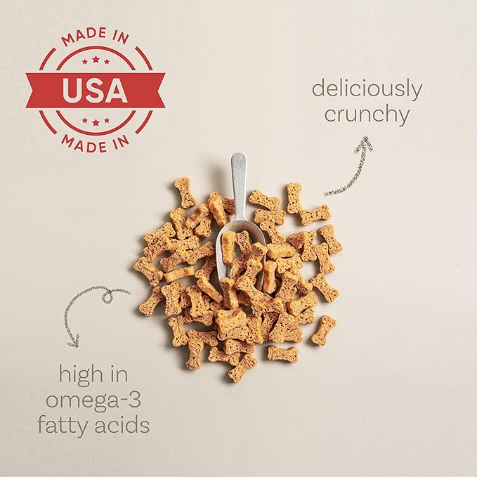 Polkadog Salmon Says Bone Shaped Dog Treats – Crunchy, All Natural, Limited Ingredient Healthy Treats. Handcrafted & Made in USA. High in Omega-3, Hypoallergenic, Easy to Digest, for All Breeds – 7oz