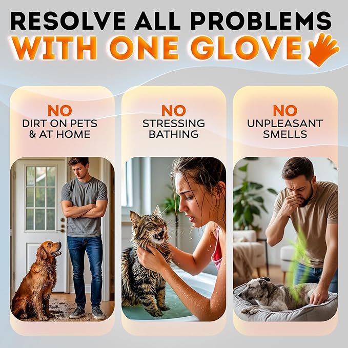 2026 New – Pet Cleaning Glove Wipes for Dogs & Cats – Wet Deodorizing Grooming Gloves for Paws, Body, Ears, Face & Coat – Hypoallergenic Hydrating Lavender Scent – Daily Care & Travel Use – 18 Count
