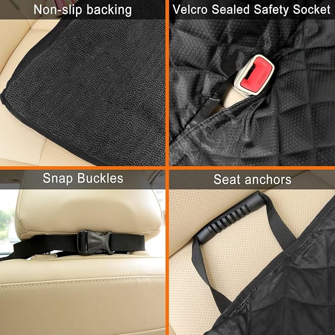 Dog Back Seat Cover Protector, Waterproof Dog Car Seat Covers, Heavy-Duty & Nonslip Backseat Protection for Dogs and Kids, Compatible Pet Car Seat Cover for Cars, Trucks & SUVs