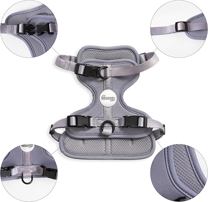 HNS1001N Arlo Small Adjustable Soft Padded No Pull Pet Harness with 3 Buckles and 3 Leash Clips, Martini