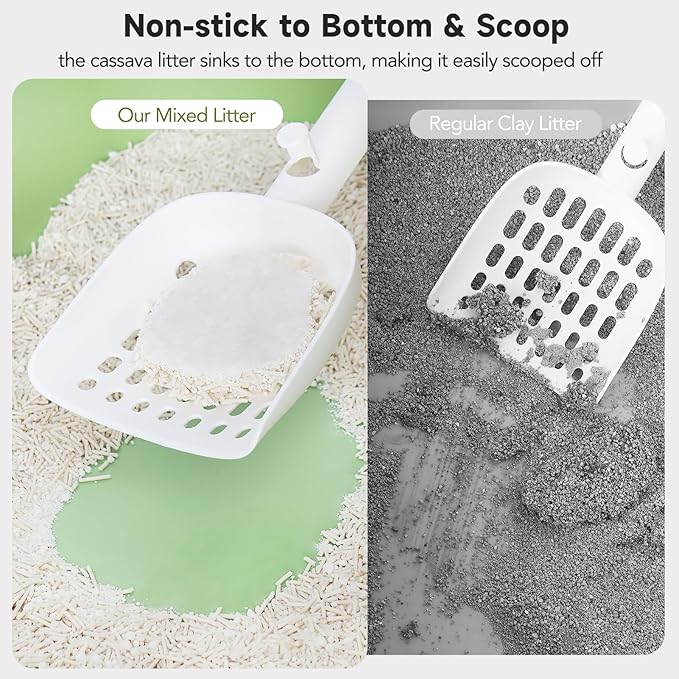 Non-Stick Ultra Clumping Cassava Tofu Cat Litter, Odor Control Low Tracking Kitty Litter Pellets, Plant-Base Natural Ingredients Cat-Litter, 9 lb X 2 Pack