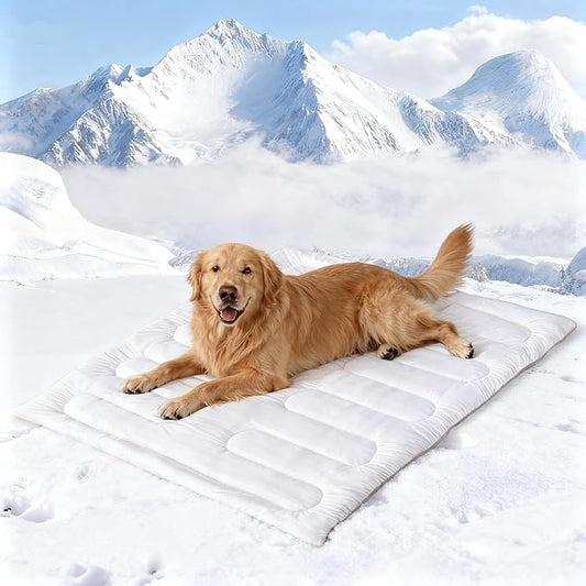 Dog Cooling Mat, Reversible Self-Cooling Mat for pet, Cool Fabric Top & Velvet Back, Portable Ice Cool Fabric Dog Bed, Easy Washable Summer Pets Cool Pad for Indoor Outdoor (XL(59.0″*39.8″))
