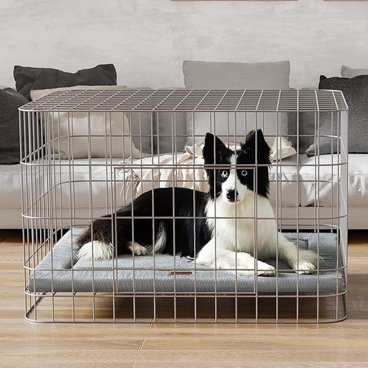 WESTERN HOME Dog Bed for Crate, Small Dog Crate Beds with Soft Wavy Plush Comfortable Anti-Slip Washable Pet Bed Mat for Dogs & Cats, Grey, 24x18x1.2 inches