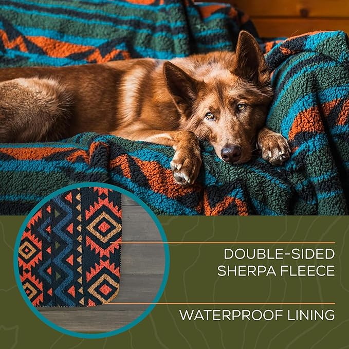 Wilderdog Sherpa Fleece Waterproof Dog Blanket - 50" x 40" - Cream