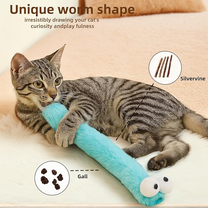 2BB Cat Kicker Toys with Catnip for Indoor Cats – 3 Pack Soft Plush Kick Stick Toys, 12.5in Interactive Catnip Toys for Kicking, Wrestling & Supervised Play