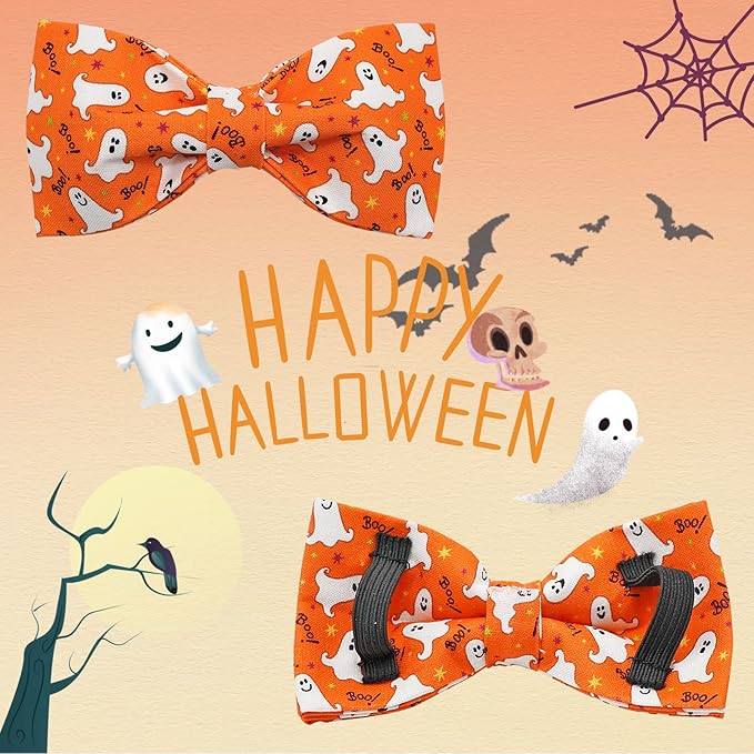 Lionheart glory Halloween Dog Collars, Bowtie Dog Collar Heavy Duty Adjustable Fall Dog Collar for X-Small Puppy Collar Dog Bow Female or Male Dog Collars