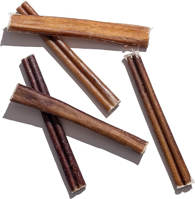 Jack&Pup 6 Inch Bully Sticks for Medium Dogs (3 Pack) Single Ingredient Dog Chews Long Lasting, Pizzle Sticks for Dogs