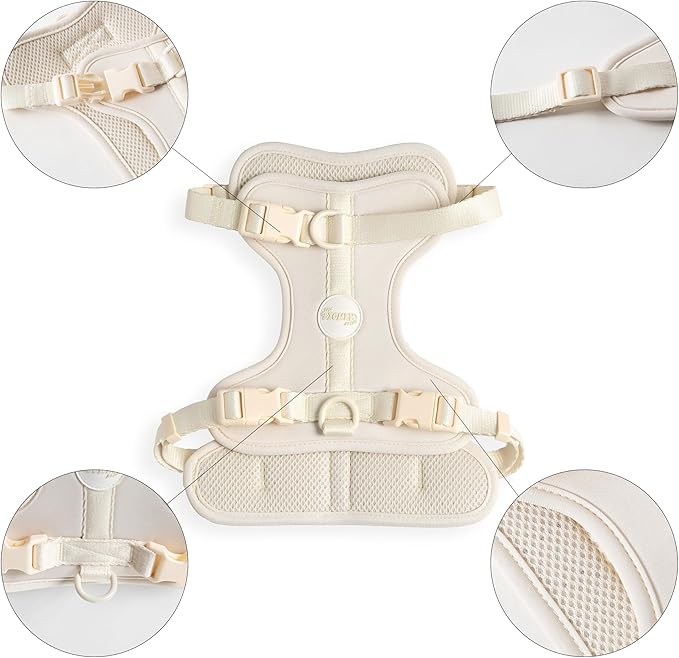 HNS1002L Arlo Medium Adjustable Soft Padded No Pull Pet Harness with 3 Buckles and 3 Leash Clips, Bailey