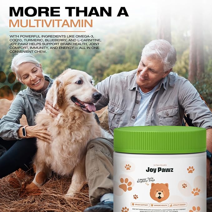 Senior Dog Supplement & Raise NAD+ Levels, Anti Aging, Tumeric, Multivitamin, Probiotics - Soft Chews - Brain, Joint & Immune Support – Chicken Flavor, 100pc