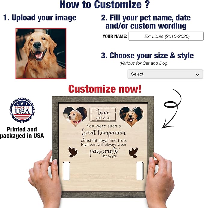 Personalized Dog Collar Frame Pet Loss Sign Ever Gifts With Heartfelt Sentimental Quote For Someone Who Lost A Pet Collar Memorial Keepsake Uploaded Picture Frame Remembrance Home Decor Desk