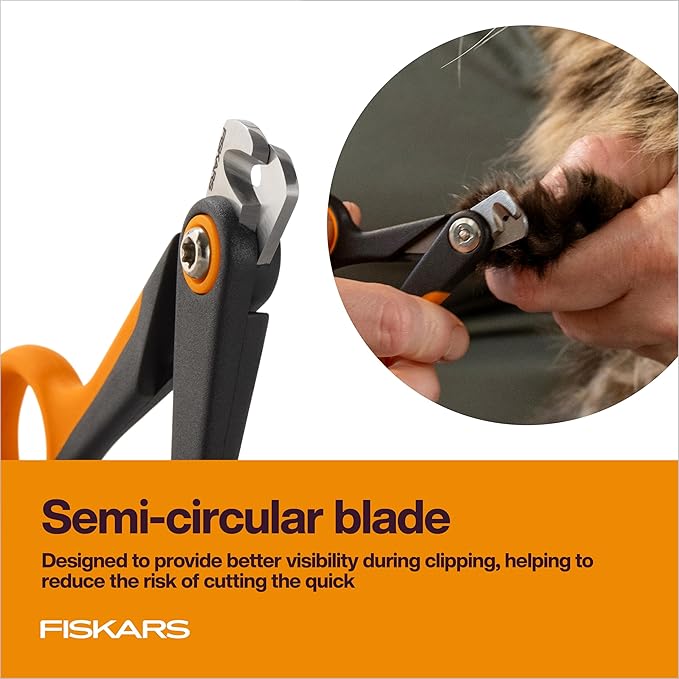 Fiskars Pet Small Pet Nail Clippers, Cat and Dog Nail Clippers, Precision Stainless Steel Blades & SoftGrip Handle, 4.25”, Orange/Black