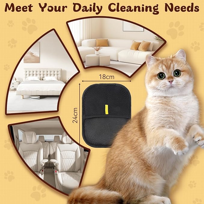 Pet Hair Removal Glove - Upgraded Magic Brush pet Hair Removal Tool, Reusable Electrostatic Pet Hair Glove Suitable for Sofas, Carpets, Clothing, and Car Seats
