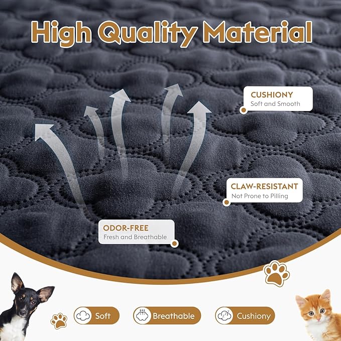 100% Double-Sided Waterproof Blanket, Couch Cover for Dogs Washable, Reversible Dog Bed Cover.(Dark＆Light Grey, 30 X 70 Inch - 1 Pack)