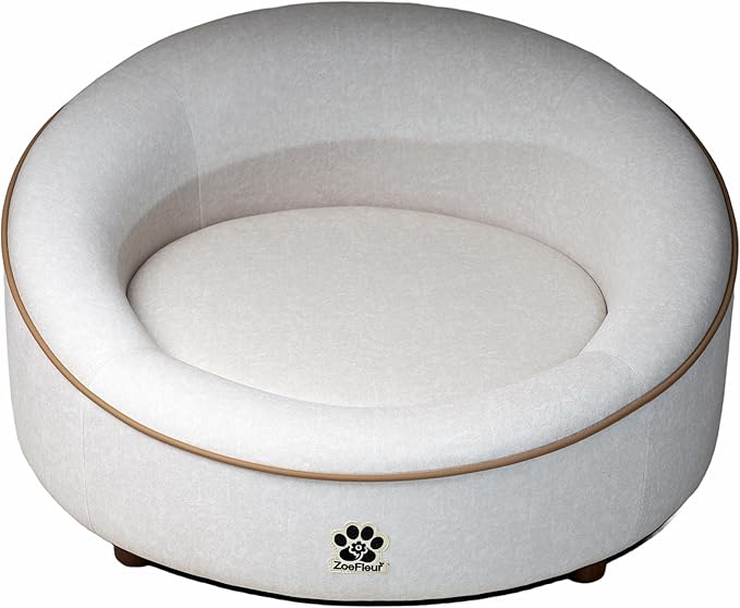 Dog Sofa Couch for Medium to Large Dogs, Memory Foam Dog Sofa Bed, Modern Elevated Pet Couch Bed with Wooden Legs for Medium and Large Dogs(Beige)