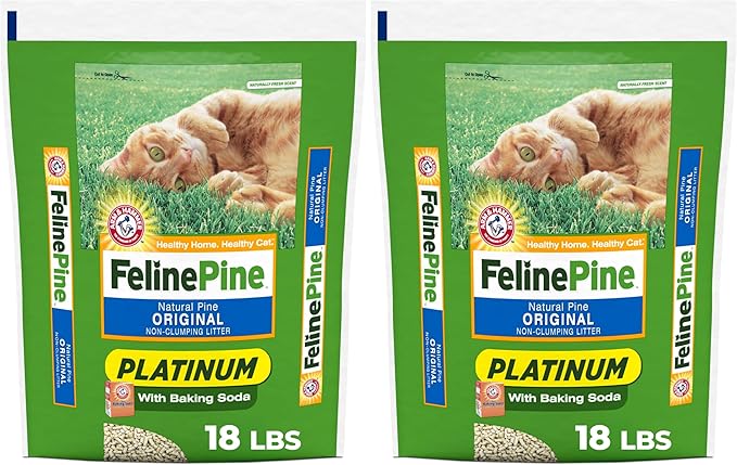 Feline Pine Platinum Non-Clumping Cat Litter 18lb. (Pack of 2)
