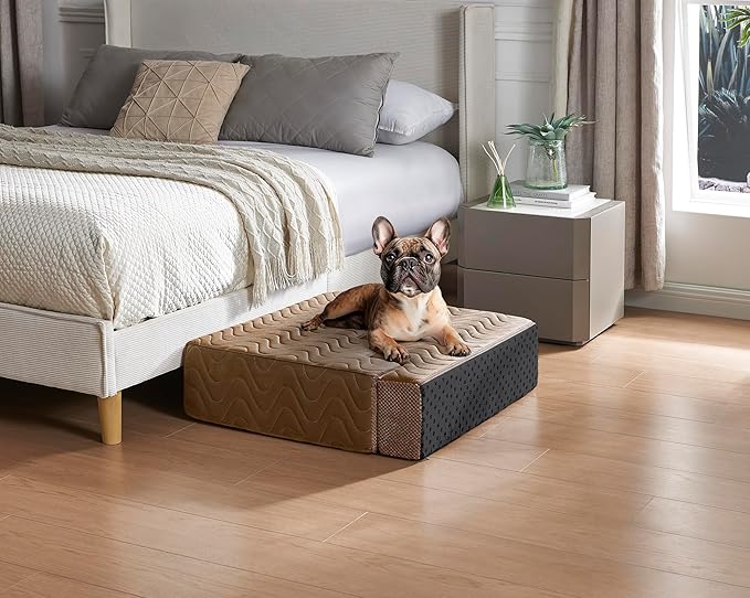 Dog Stairs for Bed, Dog Steps for High Bed, Pet Steps for Small Dogs and Cats, Non-Slip Balanced Pet Ramp Indoor (Brown, 22.5" H x 16" W x 30" L, 5)