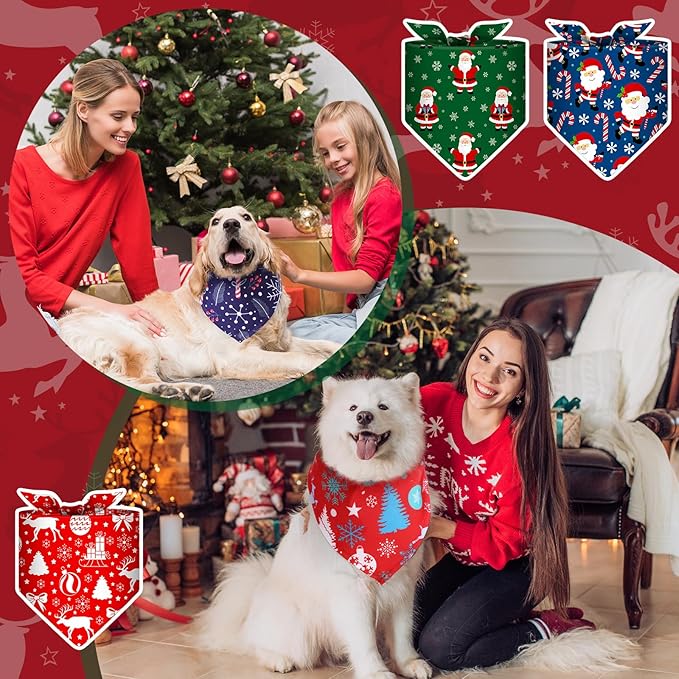 Amylove 120 Pcs Christmas Dog Bandanas Bulk Thanksgiving Day Holiday Triangle Dog Pack Puppy Kerchief Bandana Adjustable Pet Scarf for Pet Cat Costume Accessories Decor(Snowman)