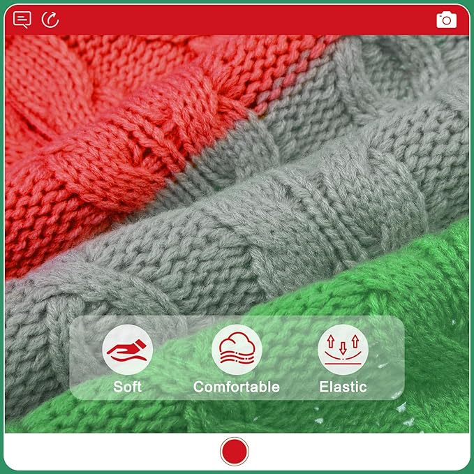 EXPAWLORER Dog Sweater - Small Dogs Fall Sweaters for Girls Boys,Classic Turtleneck Knitwear Dog Clothes for Cold Weather, Cable Knit Dogs Outfit,Coat,Pet Apparel Gift(Red&Green,S)