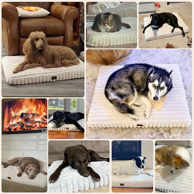 Orthopedic Dog Bed for Medium Dog, Waterproof Pet Bed,Non-Slip Bottom and Egg-Crate Foam with Removable Washable Cover Crate Bed,Blue,30"x20"x3"