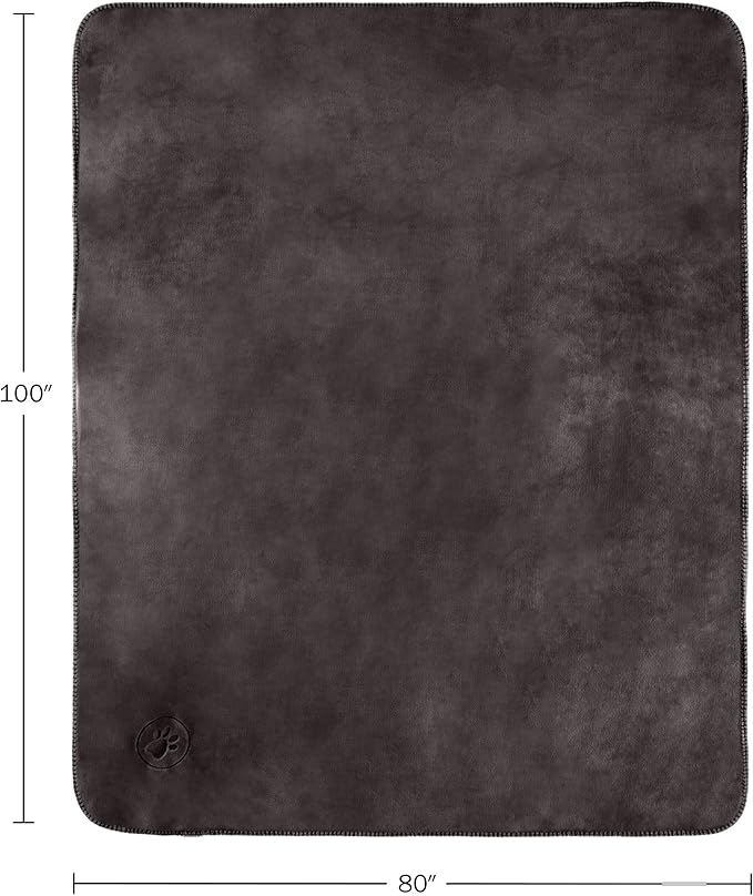 PETMAKER Dog Blanket - 80x100in Reversible Sherpa Blanket - Throw Blankets for Bed, Couch, or Car - Machine Washable Puppy Essentials (Charcoal)