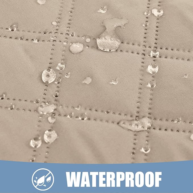 Smiry Waterproof Dog Bed Cover Pet Blanket, Soft Washable Dog Blanket for Furniture Bed Couch Sofa Reversible, Checkered (40"x70", Taupe/Beige)