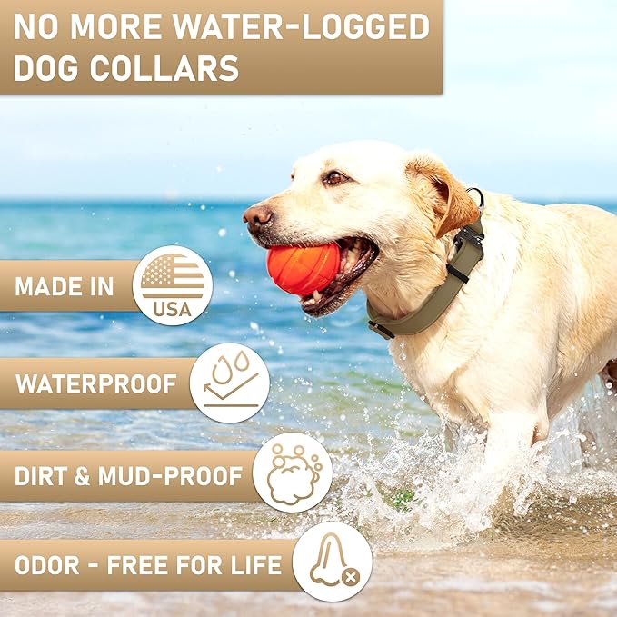 Biothane Dog Collar with Cobra Buckle - Made in USA - QR Code Dog Tag ID Included - Adjustable Heavy Duty Dog Collars for Medium Large Dogs - Waterproof Military Grade Tactical Collar for Dogs