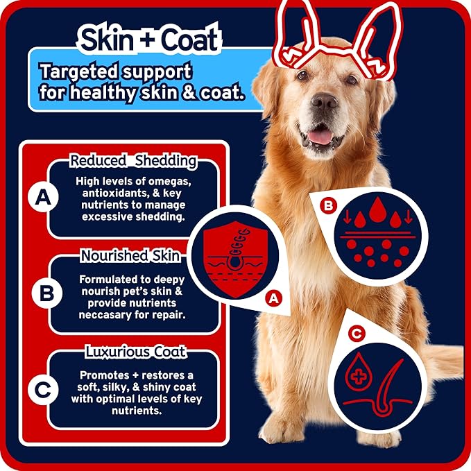 Itchy Pet Approved Krill Oil Bites - Up to 240 Day Supply - Hypoallergenic Skin & Coat Supplement - Shedding & Allergy Support for Dogs & Cats (1 Pack, Cheese)