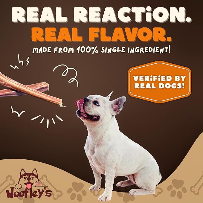 Woofley's - Esophagus Stick (50 Count)- Gullet Sticks for Dogs - Safe Jerky Dog Chews -Easily Digestible Dog Jerky Bully Sticks
